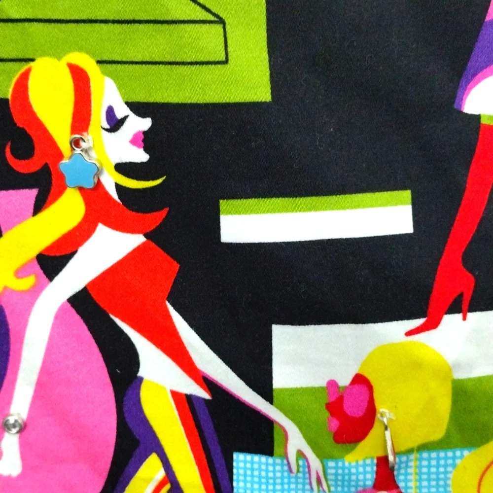 ANDREA VICCARO Cotton Stretch Multi-Colored Pencil Embellished Skirt Size 12 - Picture 6 of 9